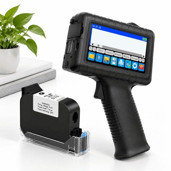 Handheld Inkjet Printer Portable Batch Code Expiration Date Marker with 42ml Fast-Dry Ink