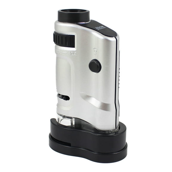 Handheld Kids Microscope 20X-40X Magnification With Led Light Portable Science Exploration Tool Includes Glass Slides Perfect For Outdoor Discovery 4.7 Inch Microscope