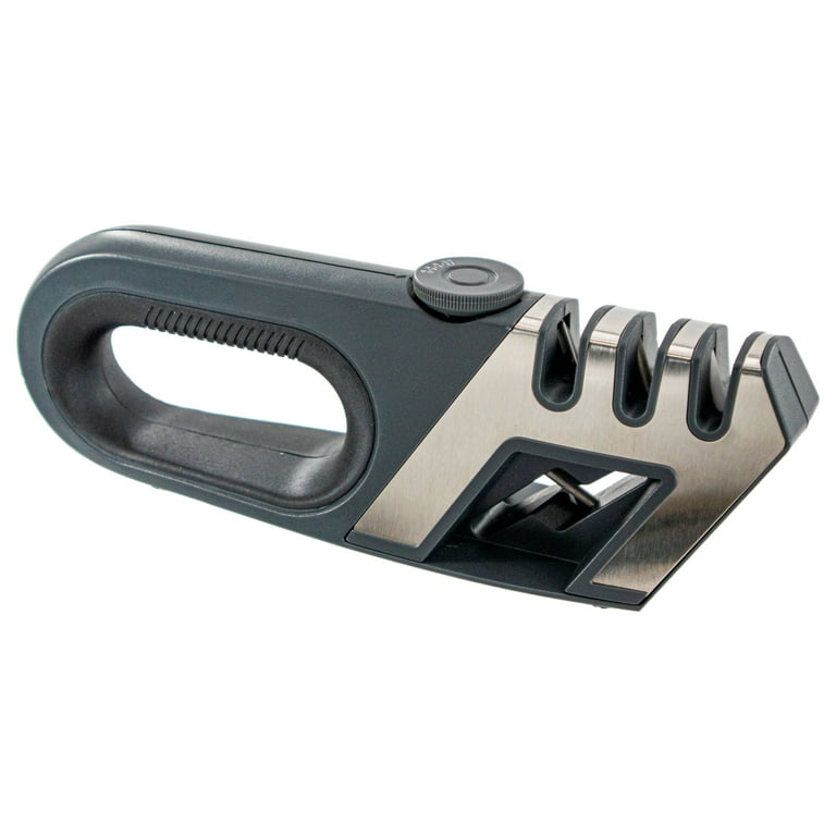 Handheld Knife Sharpener - 4 in 1 With Adjustable Ceramic, Tungsten Steel,  Diamond Rod & Scissor Sharpener Blades - Multi-function, Pocket-sized,  Quick, Non-slip, & Angle Adjustable 