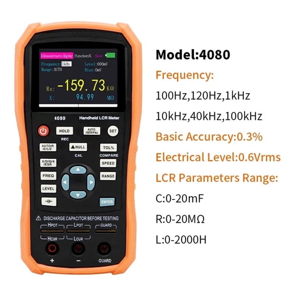 Handheld LCR Meter Digital Bridge Capacitance Inductance Resistance Multimeter Tester  Calibration With USB Super Capacitor ,Versatile Measurement