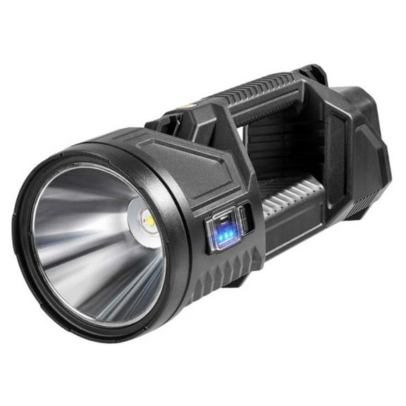 Handheld Large Searchlight 1000000 Lumens with Solar Charging and Power Bank Function for Outdoor Emergency Black