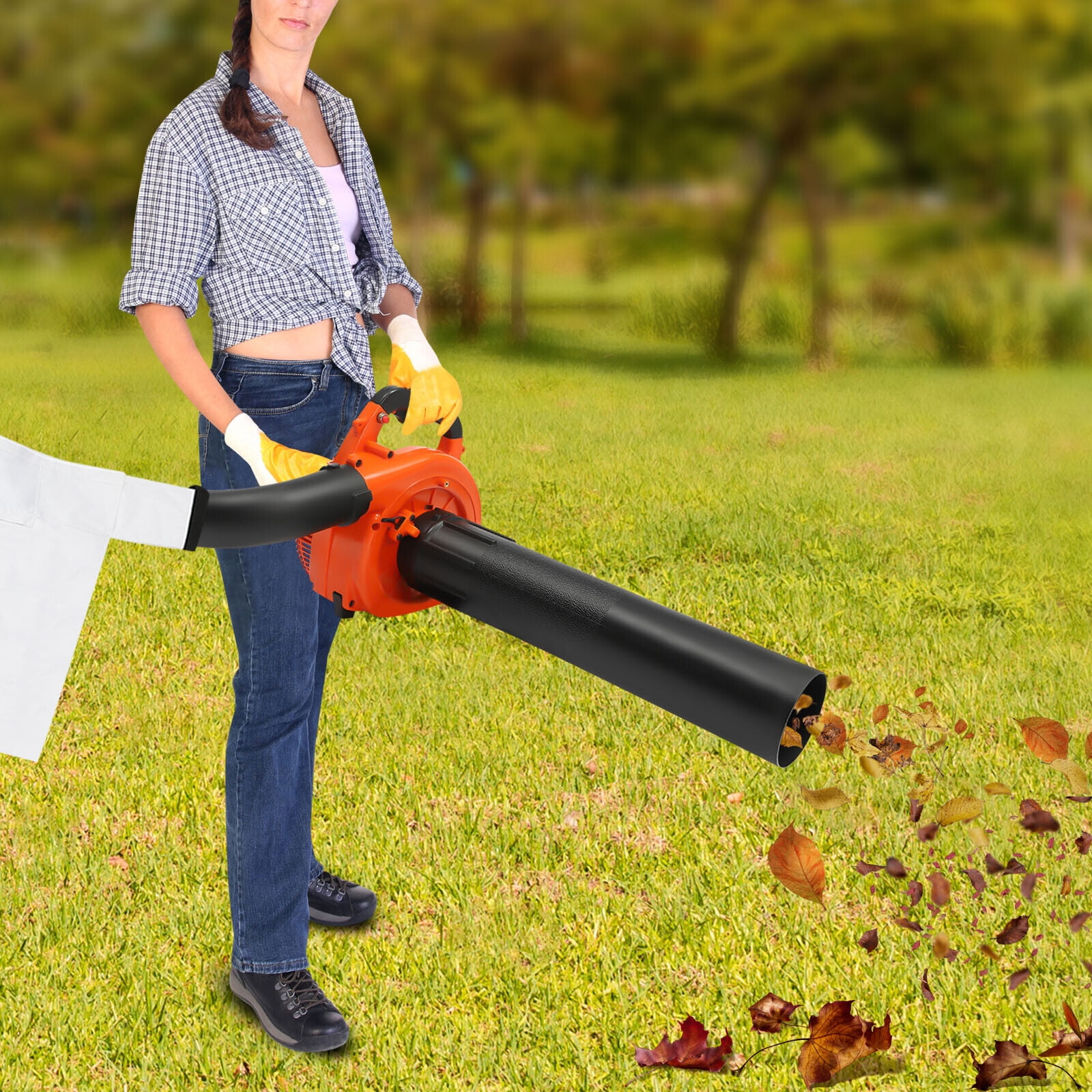 Handheld Leaf Blower 25.4cc 2Stroke Gas Power Blower for Yard Cleaning 750W