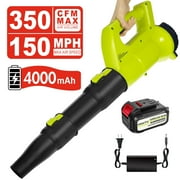 Handheld Leaf Blower Cordless- 150 MPH Turbo Technology, Electric Blower with 4.0AH Battery & Charger, Electric Leaf Blower for Lawn Care, Air Blower for Snow Blowing & Yard Cleaning