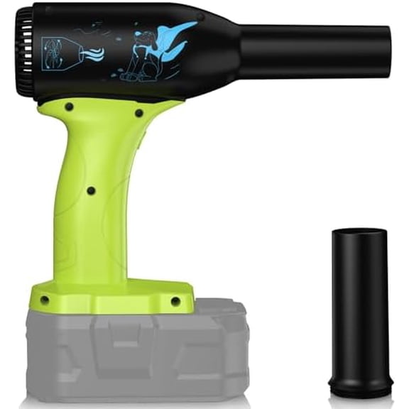 Handheld Leaf Blower for Ryobi 18V Battery, 120,000 RPM Brushless Leaf Blower with 3-Speed Adjustment, Under 65dB, Lightweight Cordless Blower for Patio Deck Cleaning (No Battery)$$Garden & Patio