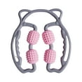 thumbnail image 1 of Handheld Leg Muscle Roller Full Body Massage Tool for Fitness & Yoga – 4 Wheel Manual Roller for Waist Indoor Use in Gray, 1 of 7