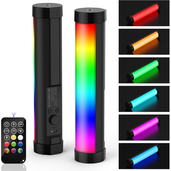 Handheld Light Wand, Multicolor RGB LED Video Light for Photography, 2000mAh Rechargeable Mini Light Stick for Video Professional Tube Lights with for YouTube, (Black)