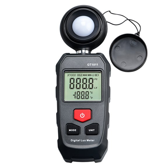 Handheld Luminance Meter Illuminometer With Protective Cover For Accurate Light Testing And Temperature Measurement