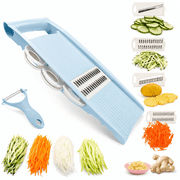 Handheld Mandoline Slicer, Multifunctional Vegetable Slicer Shredder, Cucumber, Cabbage, Carrot & Onion Slicer Tool, Julienne Peeler, Super Thin Garlic Slicer for Salad Kitchen Prep