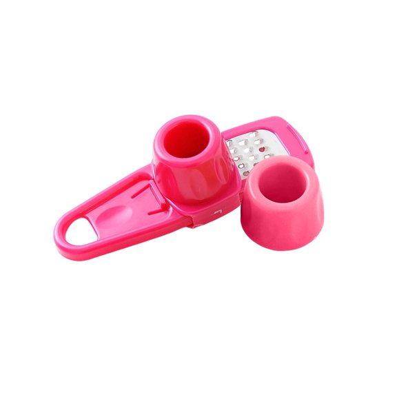 Handheld Manual Garlic Grinder with Metal Grater Plate, Compact Kitchen Tool for Easy Mincing, Protective Cover for Home Use, 5 Inch, 1 Pack
