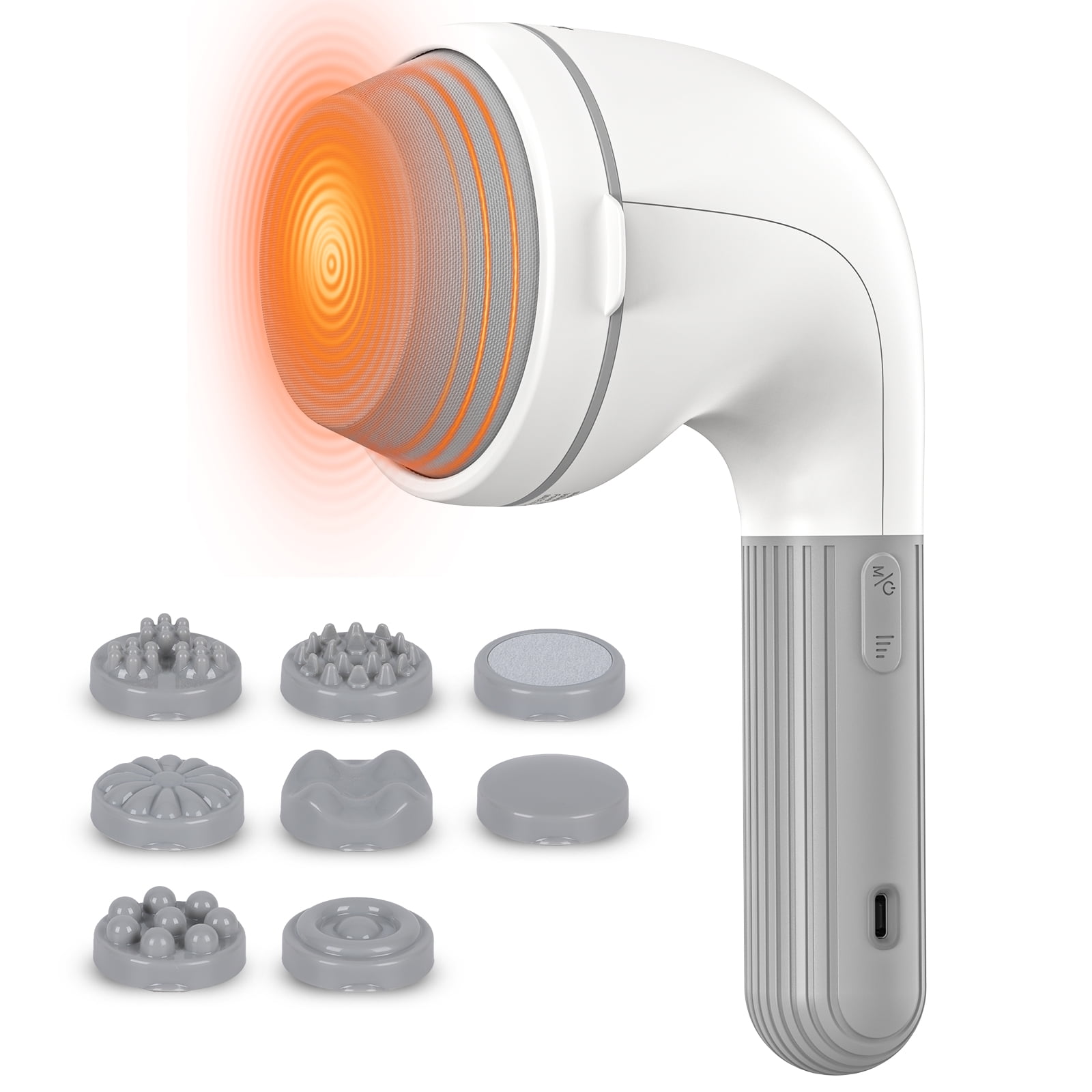 NEXPURE Handheld Massager  8 Massage Heads, 6 Modes, Men & Women, White