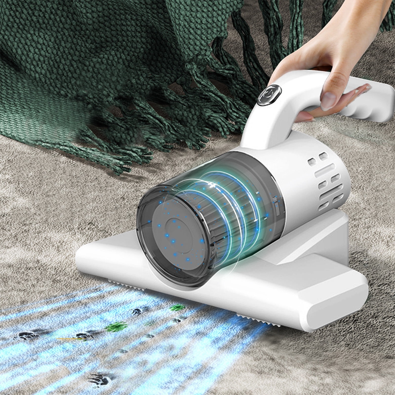 Handheld Mattress Cleaner - 9.7 x 7.9 x 5.4in Cordless 8KPa Vacuum with UV Light, Washable Bin for Bed, Sofa & Fabric Surfaces()