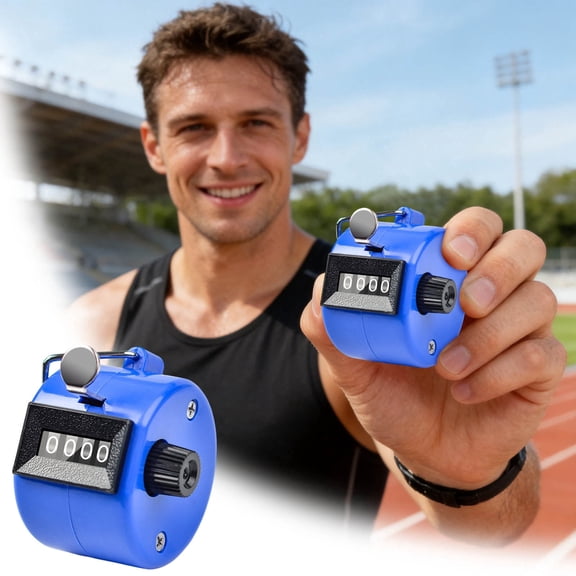 Handheld Mechanical Counter Clicker – 4‑Digit Manual Reset Counters With Wrist Straps ‑Color Lightweight ABS For Sports Inventory Craft (9 Styles)