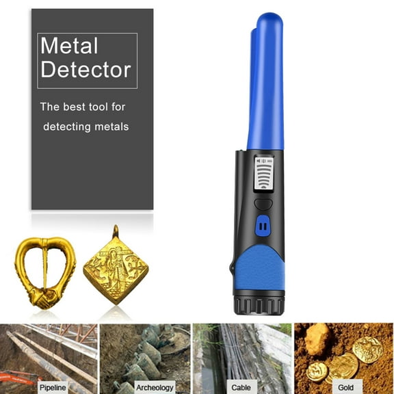 Handheld Metal Detector, Czzoypi Precision Treasure Hunting Pinpointer, All Metal Non-Motion Detection with Beeper Vibrate Alarms Weatherproof Housing LED Flashlight, Blue