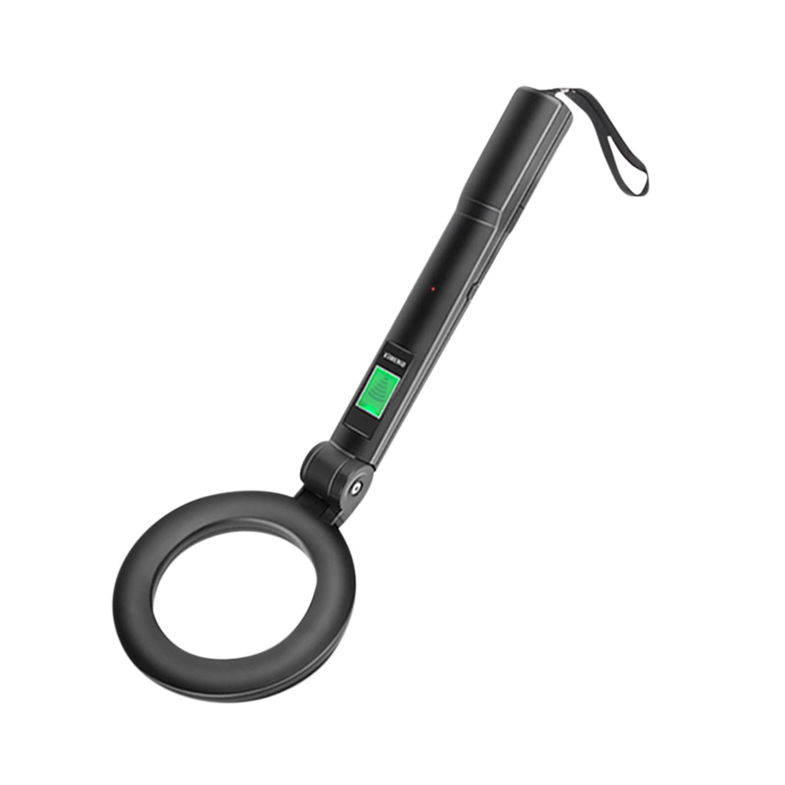 Handheld Metal Detector Portable Foldable 140 mm Probe with Silent Vibration and Buzzer Alarm Modes