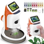 Microscope for Kids Handheld Digital Microscopes with 2 Screen Portable Mini Microscope Camera Edu Science Kit Gift for Chirdren Student