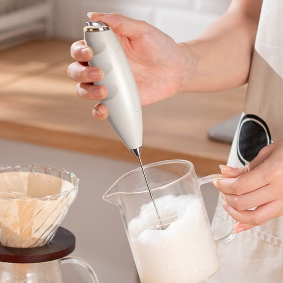 Handheld Milk Frother, Battery Operated Coffee Frother and Handheld Egg Beater, Cordless Drink Mixer for Home Kitchen, Coffee, Latte, Cappuccino, Baking