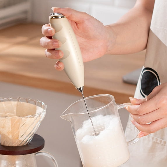 Handheld Milk Frother, Battery Operated Coffee Frother and Handheld Egg Beater, Cordless Drink Mixer for Home Kitchen, Coffee, Latte, Cappuccino, Baking
