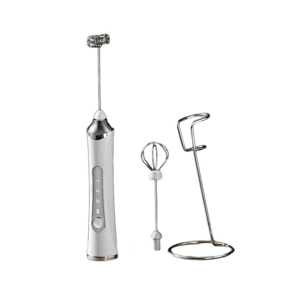 Handheld Milk Frother & Immersion Blender Set with USB Charging | 3-in-1 Multi-Speed Electric Mixer for Coffee, Baby Food & Smoothies | Includes Frother, Eggbeater & Stand