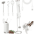 thumbnail image 1 of Handheld Milk Frother Wand for Coffee with Stand, Rechargeable Electric Whisk with 3 Heads 3 Speeds Drink Mixer Coffee Frother For Coffee, Latte, Cappuccino, Hot Chocolate,Egg,White, 1 of 7
