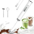 thumbnail image 1 of Handheld Milk Frother USB Rechargeable, 2 Heads Electric Whisk Foam Maker, 3 Speeds Detachable Stainless Steel Whisk Drink Mixer Foam Mini Blender for Coffee,Lattes,Cappuccino,Hot Chocolate,Egg,White, 1 of 7