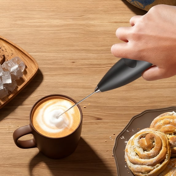 Handheld Milk Frother and Egg Beater - Stainless Steel, Space-saving Design, Quick Mixing, for Home Kitchen and Coffee Bar
