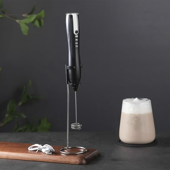 Handheld Milk Frother with USB Charging, 3-Speed Adjustable Foam Maker for Lattes, Cappuccino, Matcha, Hot Chocolate - Green or White, 10.43 Inch