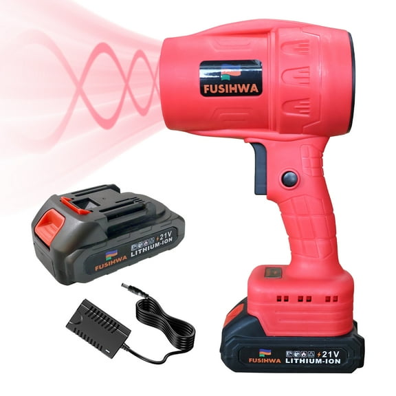 Handheld Mini Cordless Leaf Blower, 21V Battery Cordless Small Leaf Blower for Lawn Care, Patio, Car Dryer, Blowing Leaves and Dust,Battery Powered 400 CFM 100 MPH,Tiny Red Leaf Blowers