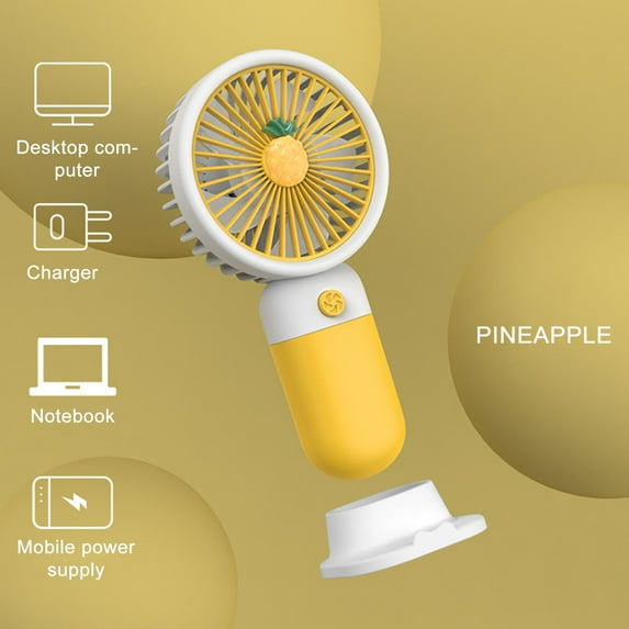 Handheld Mini Fan Portable Personal Travel Skin Care for Women Cute Cartoon Fruit Small Fan Outdoor Pocket Fan Desktop Learning Fan