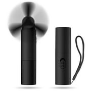 Handheld Mini Fan Portable Rechargeable 3000mAh USB Battery Powered 12+Hrs Runtime Small Hand Held Fan Foldable Pocket Personal Fan Gifts for Women Girls Men Office,Travel,Outdoor - Black