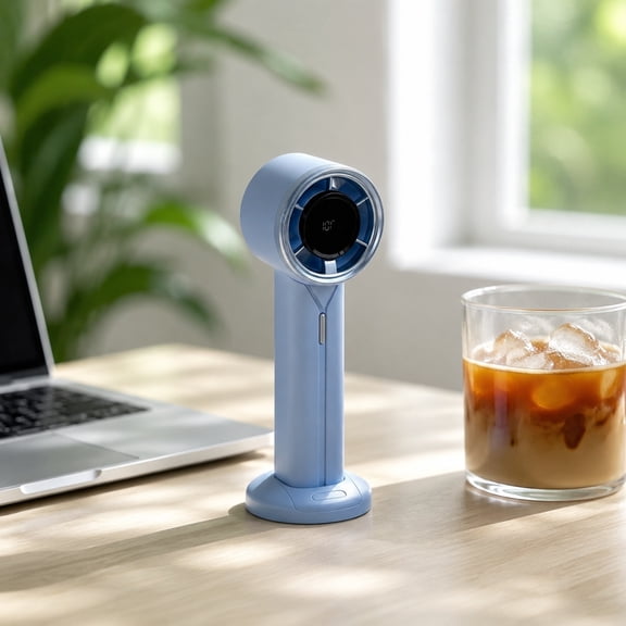 Handheld Mini Fan, Portable Rechargeable Fan with Smart Digital Display Multiple Wind Speeds Long Battery Life, Personal Cooling Fan for Office Travel Camping Halloween Events
