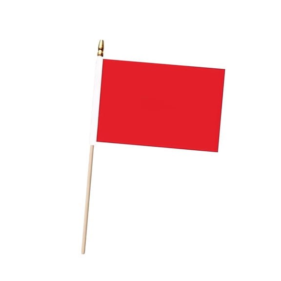 Handheld Mini Flag With Wooden Pole Festival Waving Decor Flag For Party Event Celebration (Red-21x14cm)