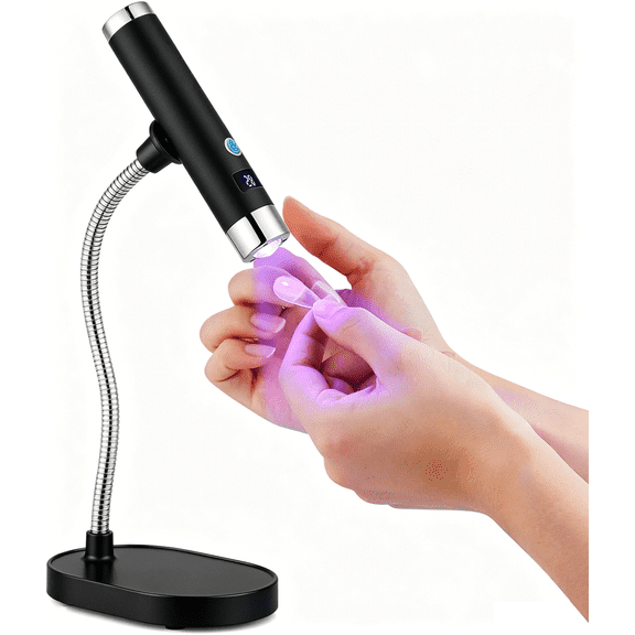 Handheld Mini Nail Lamp,Portable Flash Cure Light with Upgraded Magnetic Stand & Smart Sensor - Rechargeable Nail UV Light Fast Curing Gel Nails at Salon,Home & Travel