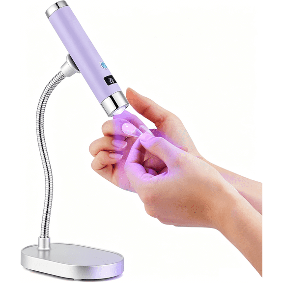 Handheld Mini Nail Lamp,Portable Flash Cure Light with Upgraded Magnetic Stand & Smart Sensor - Rechargeable Nail UV Light Fast Curing Gel Nails at Salon,Home & Travel