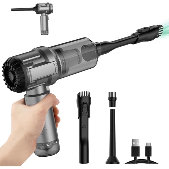 Handheld Mini  Vacuum Cleaner, 9000Pa Vacuum Cleaner and Air Duster, 120W High Power Hand Held Vacuum with  Light and Multi-Nozzles for , , Office, Pet /V01pro Gray