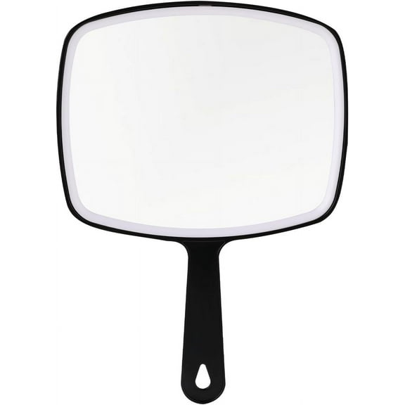 Handheld Mirror Hangable HandMirror with Handle Acrylic Round 1X True View Mirror Wall Mount Hand Held for Makeup Cosmetic Salon Travel Shaving Barber Home Women Men