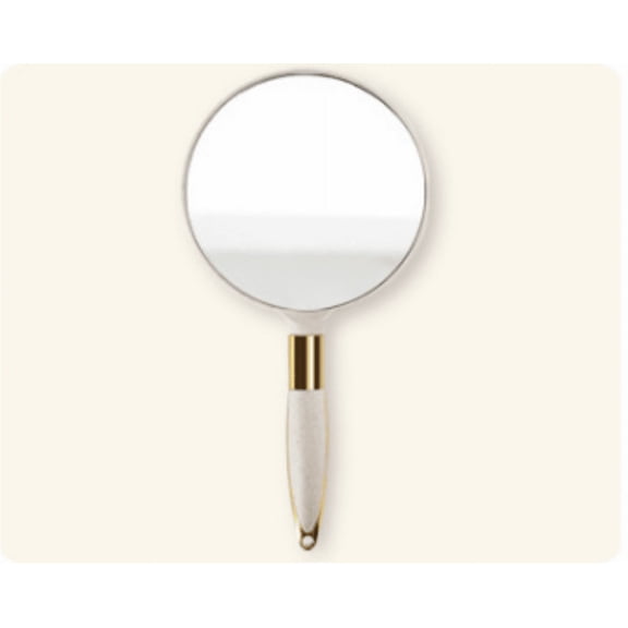 Handheld Mirror with Handle, for Vanity Makeup Home Salon Travel Use (Circular)