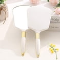 thumbnail image 1 of Handheld Mirror with Handle, for Vanity Makeup Home Salon Travel Use (Square)White, 1 of 3