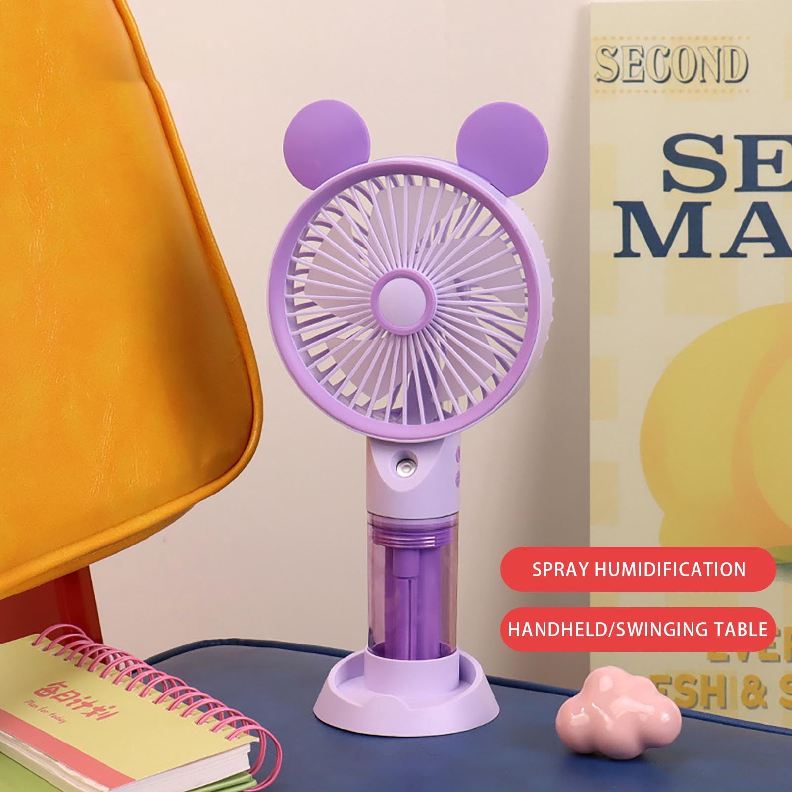 Handheld Mist Fan, Portable Rechargeable Cooling Fan with 50ml Water ...