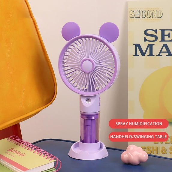 Handheld Mist Fan Portable Rechargeable Water Spray Cooling Fan 3 Speed Quiet Airflow USB Charging, Compact 90 Degree Tilt Personal Cooling Device, For Travel Home Office Beach Camping Use