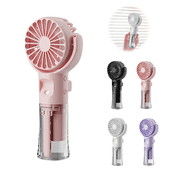 Handheld Misting Fan, 6.6 Inch Portable Handheld FanRechargeable Personal Mister Fan, Foldable Mini Cooling Hand Fans for Outdoor Activities, TravelPink