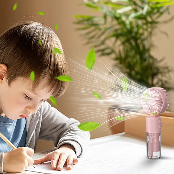 Handheld Misting Fan, Multi-purpose for Portable Mini Mister Neck Fan, 1500mAh Desk Fan, 4 Speed Adjustable, Suitable for Women, Home, Office, Travel