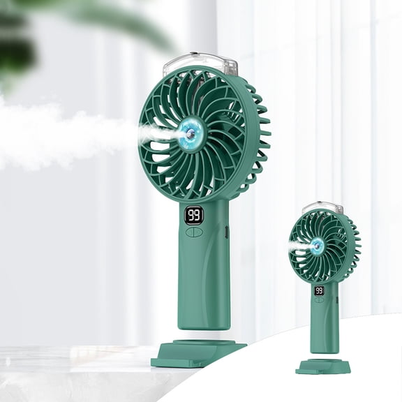Handheld Misting Fan,Portable Spray Fan with Humidifier,5 Speeds Digital Display,Rechargeable Cool Off Fan,4000mAh Battery,Quiet Brushless Desktop Fan Holiday Gifts