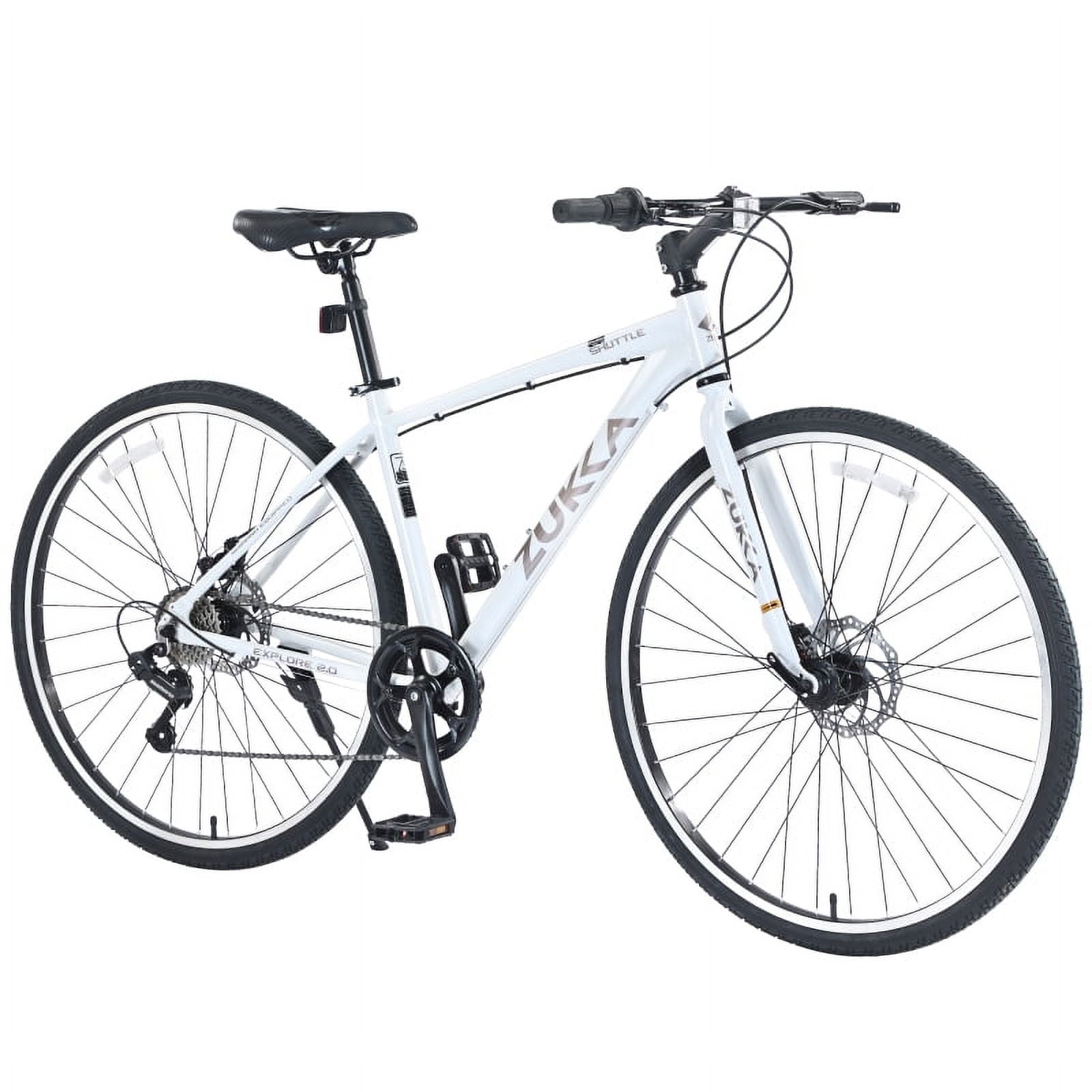 【美品】HILAND ロードバイク 700c ホワイト Lサイズ 2×7 Hiland Road Bike,Shimano 14 Speeds,Light Weight Aluminum