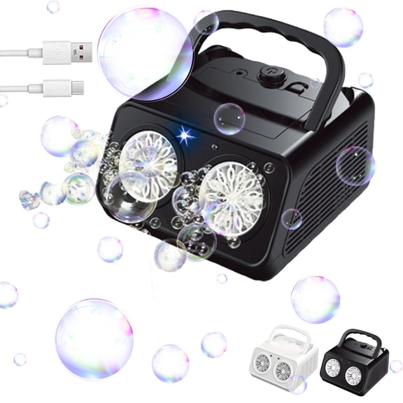 Handheld Multi-Hole Bubble Machine, Electric Bubble Blower with High Output Bubbles, Portable Automatic Bubble Maker for Outdoor Party Backyard Wedding Birthday Fun
