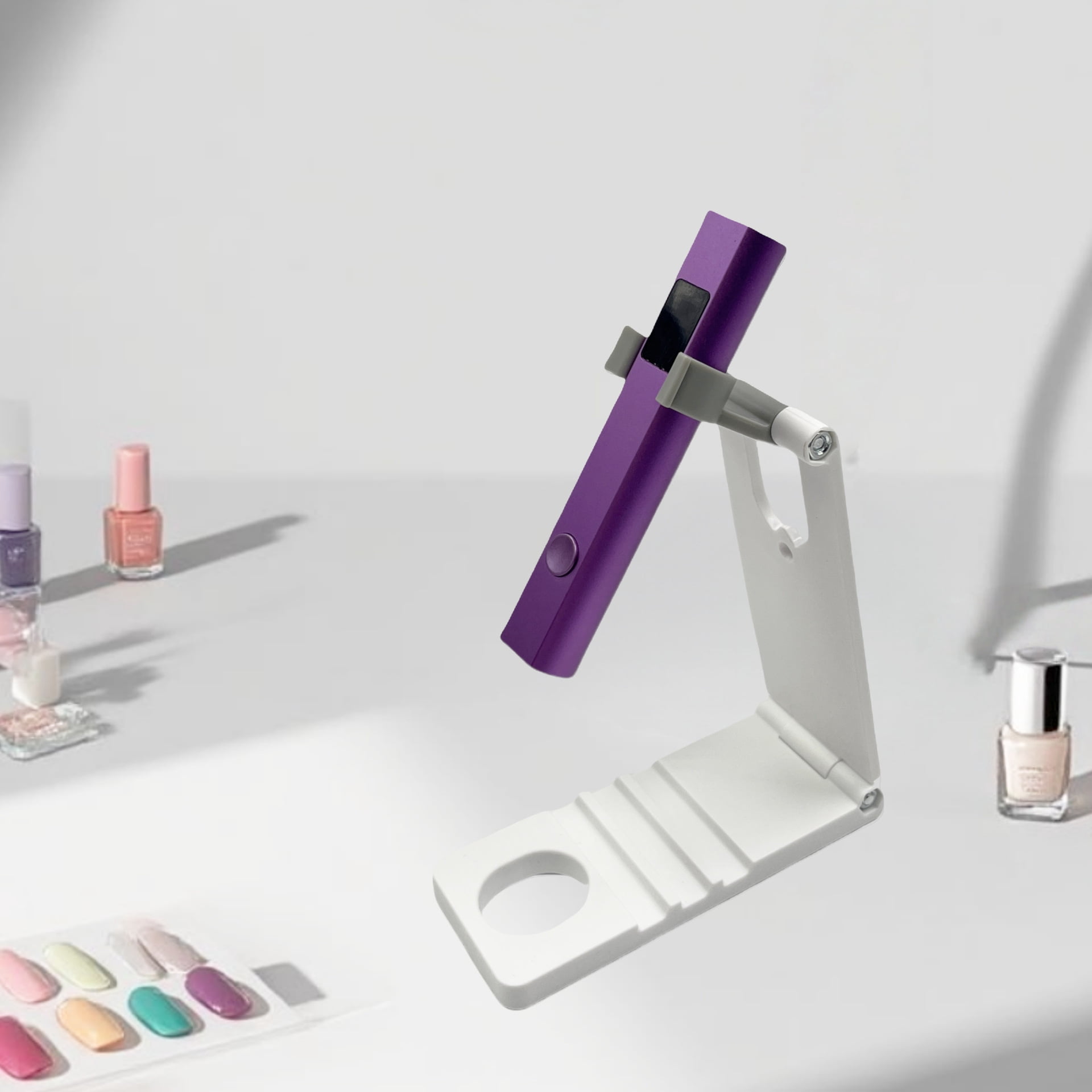 Handheld One-Line Nail Lamp with Metal Body - 3 Timer Settings (30/60/99s) Fast Curing UV LED Light, Rechargeable Portable Nail Dryer, No Black Hands, Professional Nail Art Tool for Home Salon
