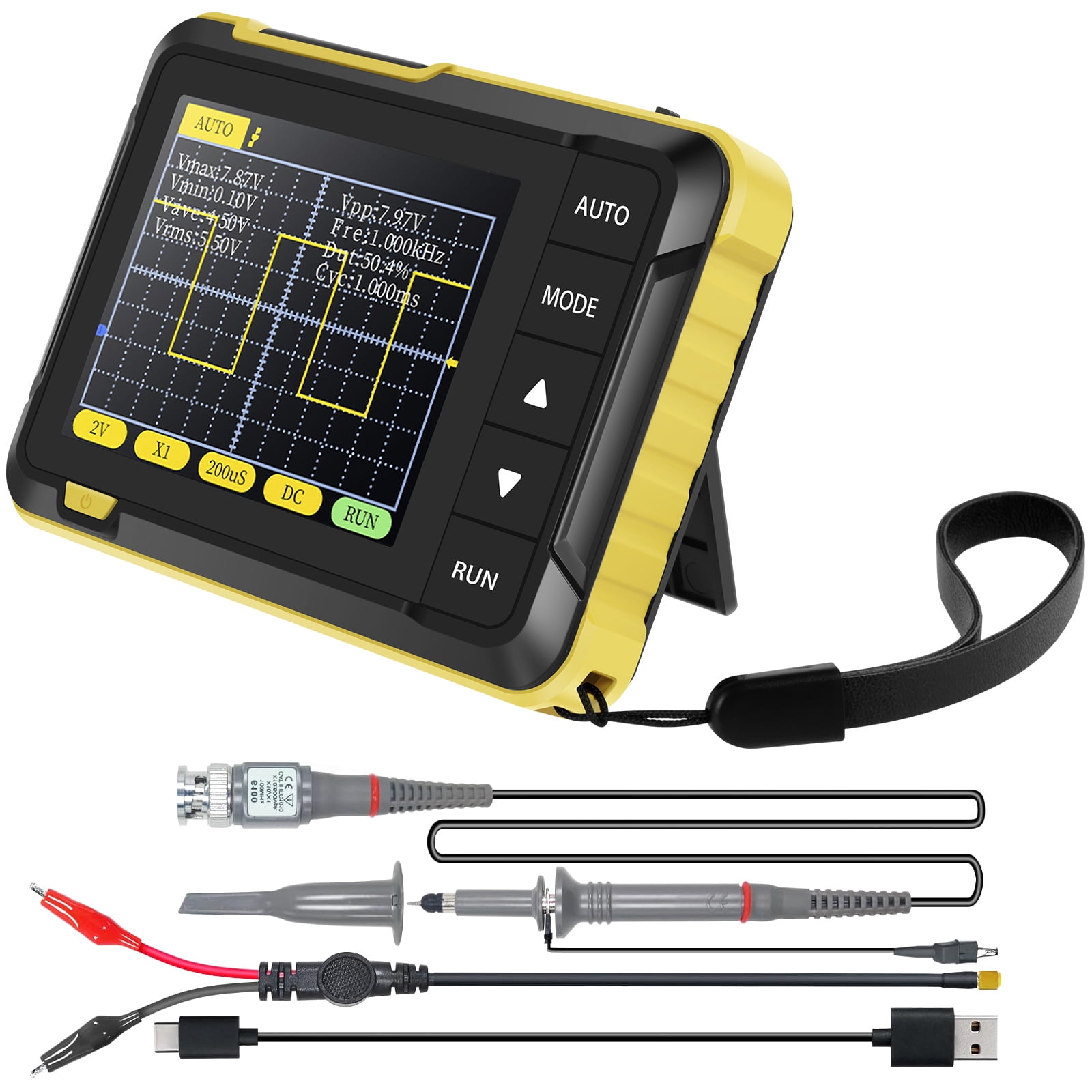 Handheld Oscilloscope Kit 1000mAh Portable Mini Digital Oscilloscope 2