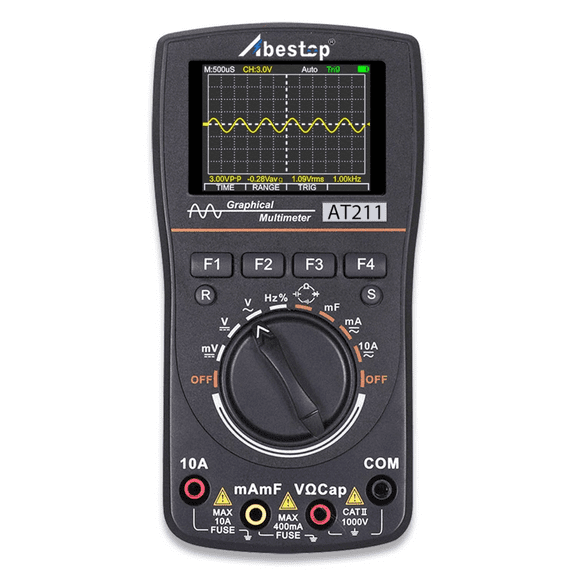 Handheld Oscilloscope Multimeter Combo Portable Oscilloscope Digital 10Mhz Bandwidth with Oscilloscope Probe 2 in 1 Multimeter and Oscilloscope Automotive Scope Meter Multimeter