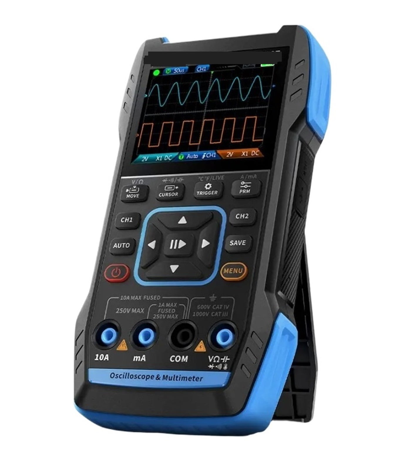 Handheld Oscilloscope Multimeter DDS Generator,10MHz,50MSa/s,10000 Counts,Voltage,Current,Capacitor,Resistor,Diode Test ,Battery Test