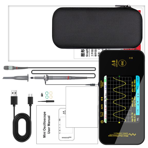 Handheld Oscilloscope Offering 50MHz Broad Bandwidth USB Portable Oscilloscope 200Msps Sampling Rate