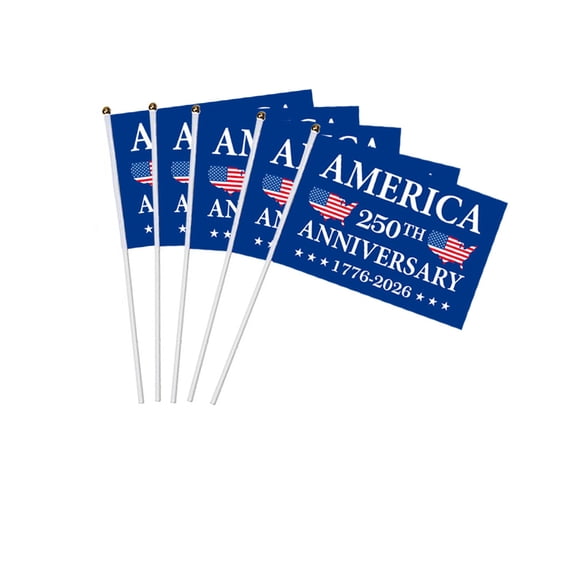 Handheld Patriotic Flag with Durable PP Pole for 250th Anniversary Celebrations Party Parade Decorations Small Manual Flags for Festive Holiday Event Hand Waving - 20PC